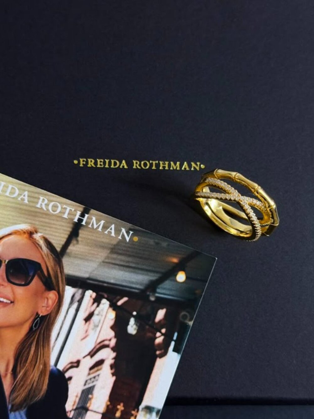 FREIDA ROTHMAN VAULT - Bamboo Twisted Gold Ring Size 8